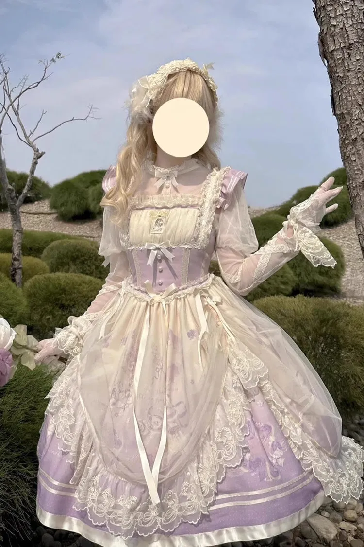 Dream Doll Ballet Rabbit Print Sweet Lolita Jsk Dress 2 Colors