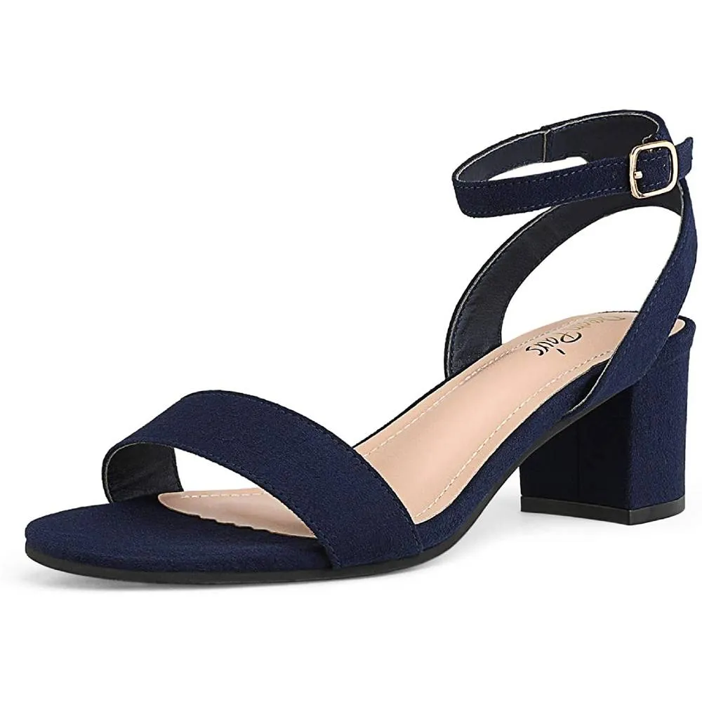DREAM PAIRS Women's Open Toe Ankle Strap Low Block Chunky Heels Sandals Party Dress Pumps Shoes | Multiple Colors and Sizes