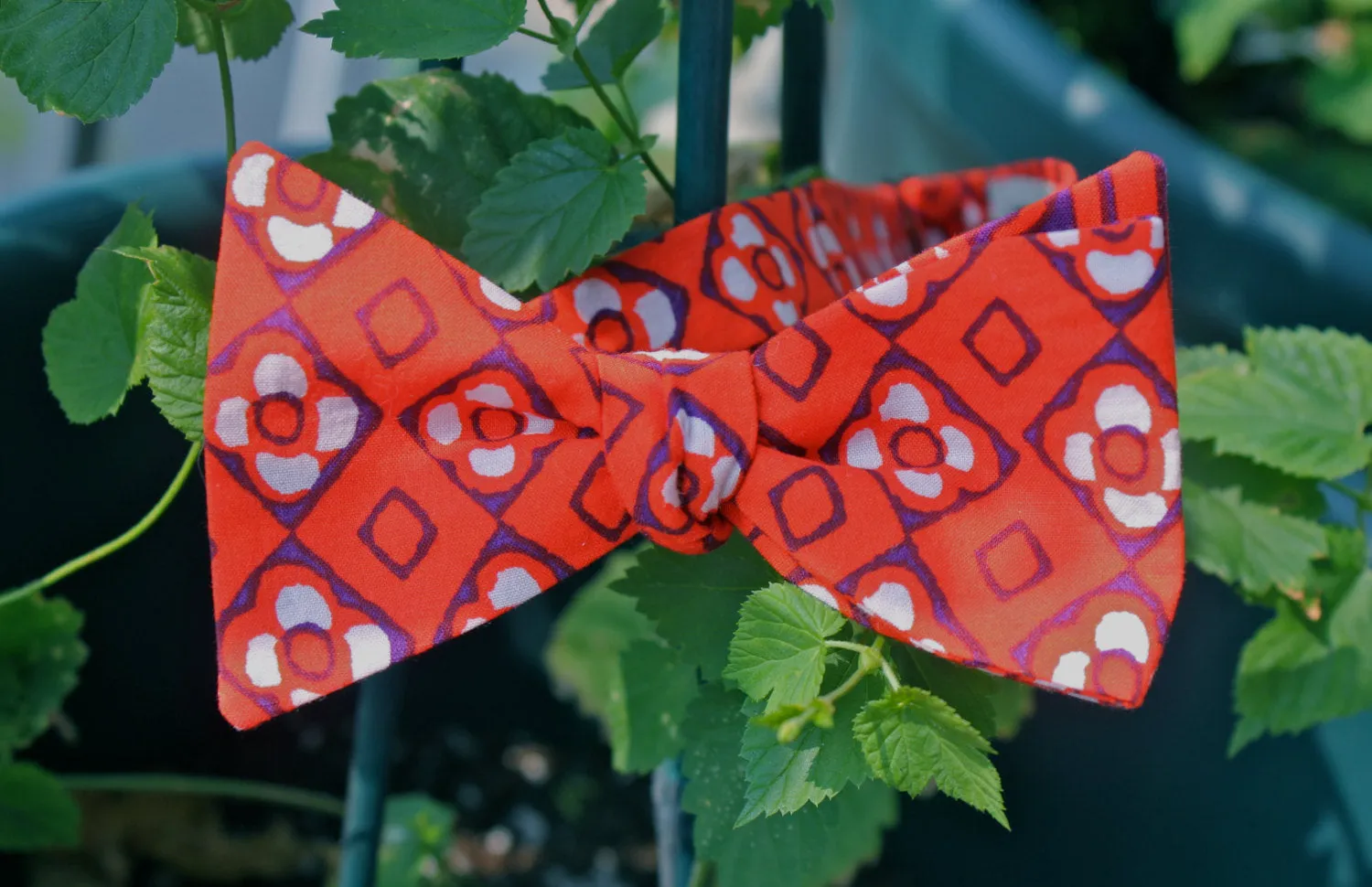 Dual Pattern Red & Purple Bow Tie
