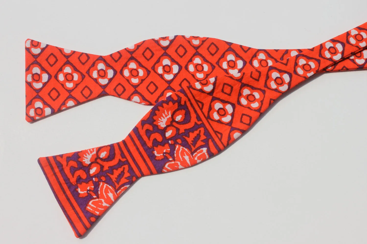 Dual Pattern Red & Purple Bow Tie