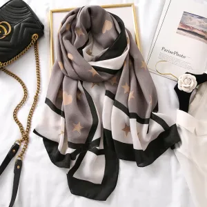 Elegant Fashion Rosette Bow-knot Cotton Scarf Shawl Wrap for Women Ladies Girls 90x180