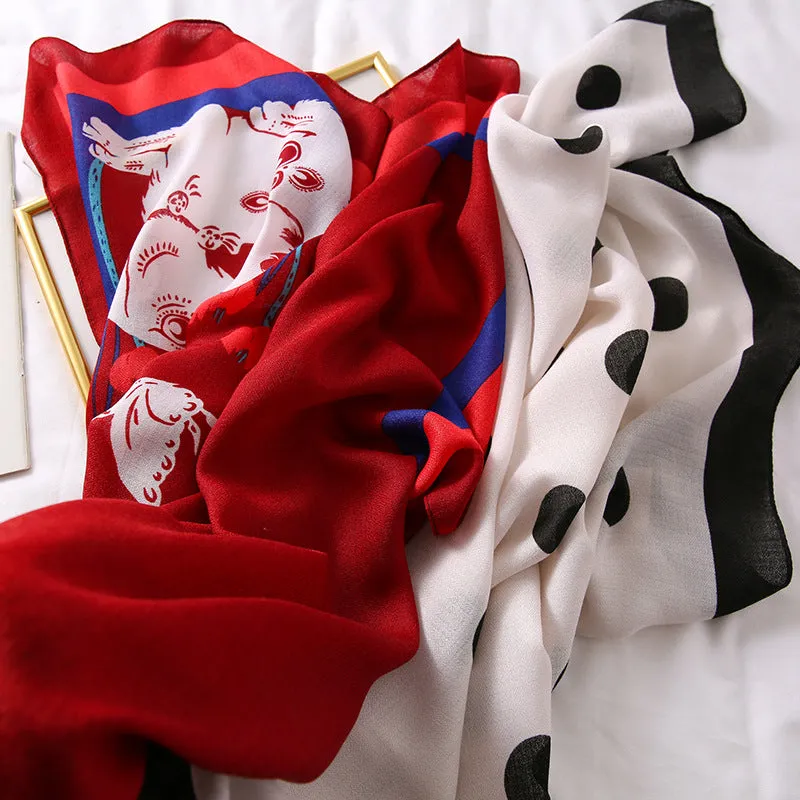 Elegant Fashion Rosette Bow-knot Cotton Scarf Shawl Wrap for Women Ladies Girls 90x180