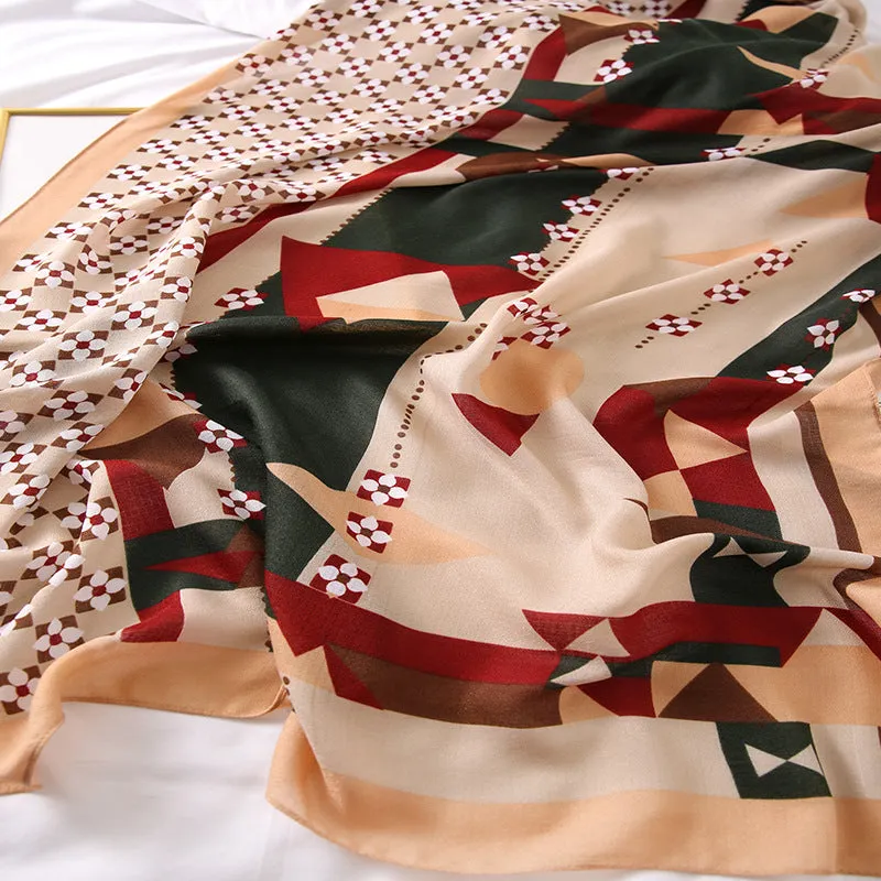 Elegant Fashion Rosette Bow-knot Cotton Scarf Shawl Wrap for Women Ladies Girls 90x180