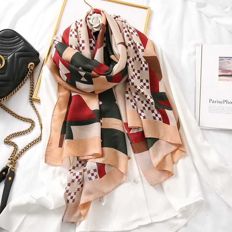 Elegant Fashion Rosette Bow-knot Cotton Scarf Shawl Wrap for Women Ladies Girls 90x180