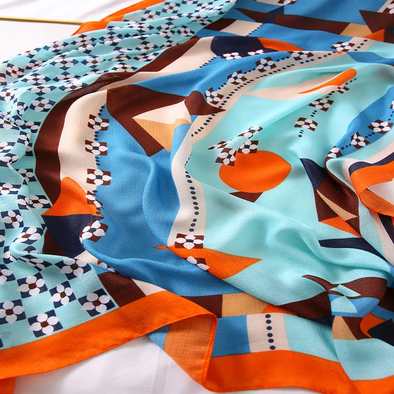 Elegant Fashion Rosette Bow-knot Cotton Scarf Shawl Wrap for Women Ladies Girls 90x180