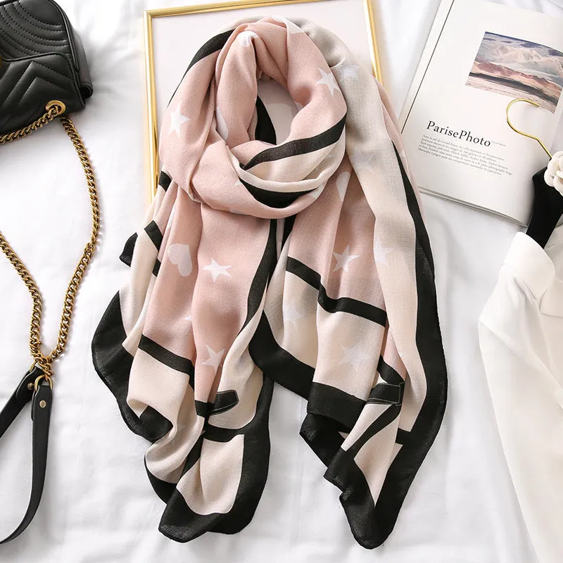 Elegant Fashion Rosette Bow-knot Cotton Scarf Shawl Wrap for Women Ladies Girls 90x180