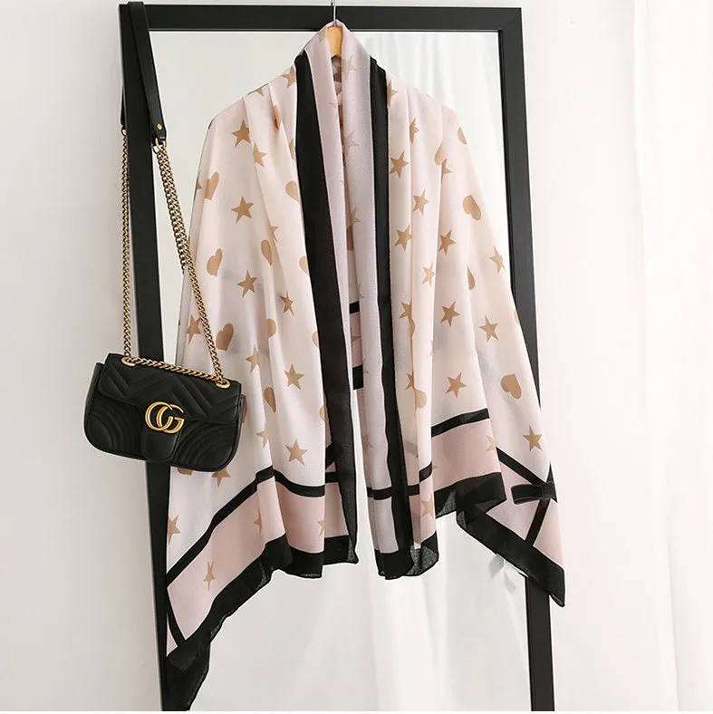 Elegant Fashion Rosette Bow-knot Cotton Scarf Shawl Wrap for Women Ladies Girls 90x180