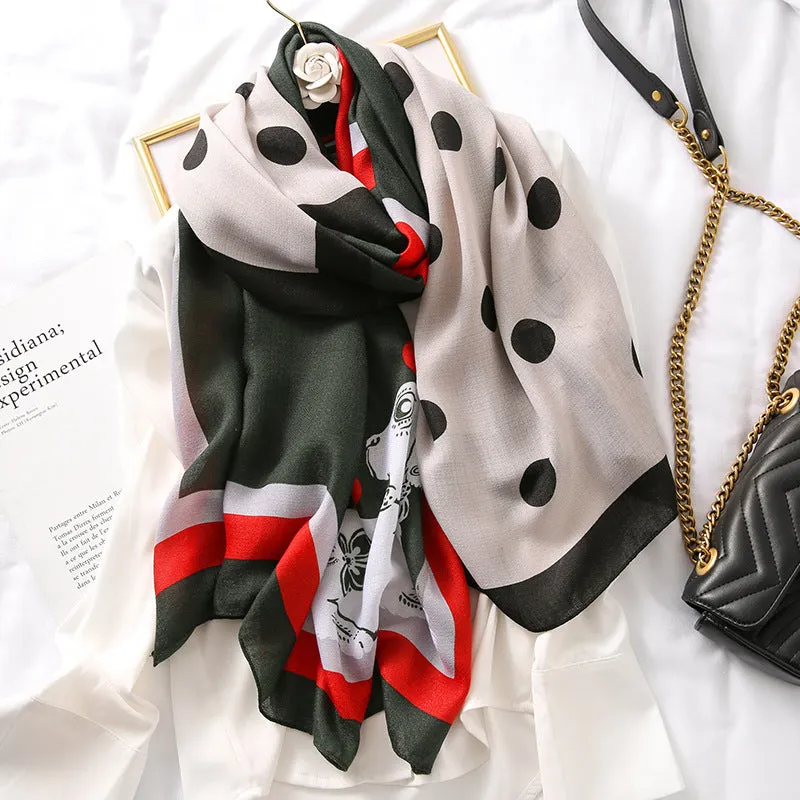 Elegant Fashion Rosette Bow-knot Cotton Scarf Shawl Wrap for Women Ladies Girls 90x180