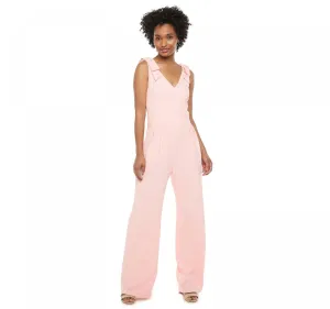 Elle Women's Bow Shoulder Jumpsuit EL1206M Light Pink M