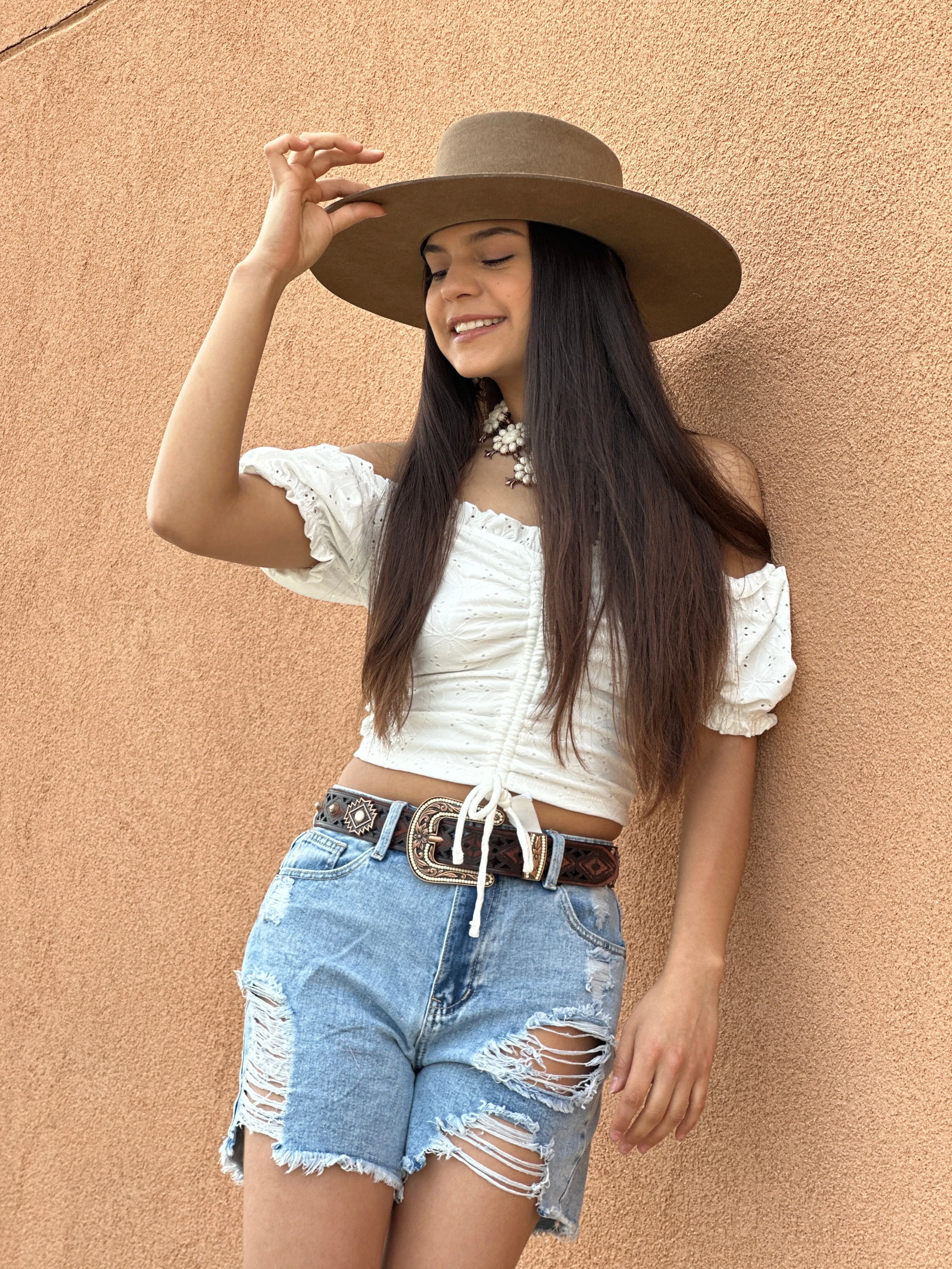 Elva White Floral Print Top