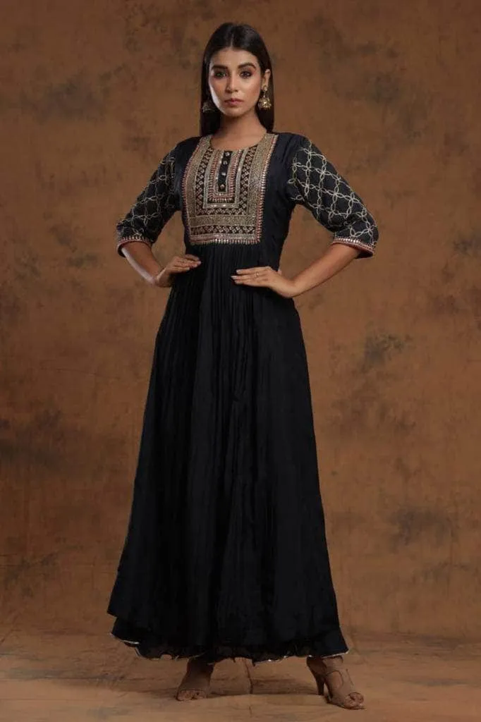 Embellished Silk Anarkali Suit for Weddings