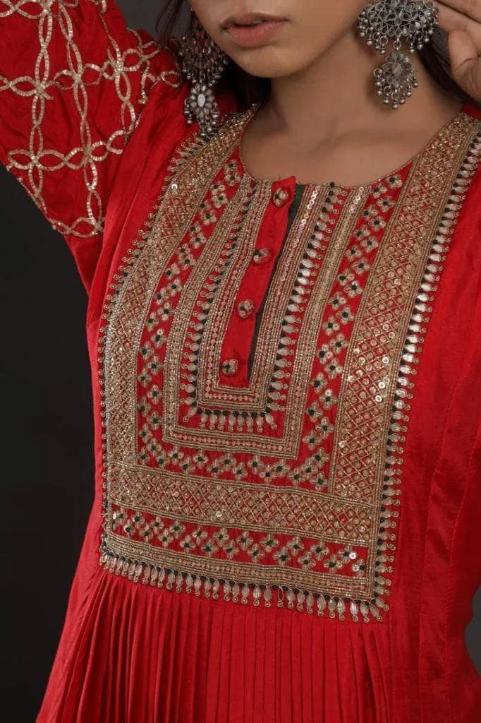 Embellished Silk Anarkali Suit for Weddings