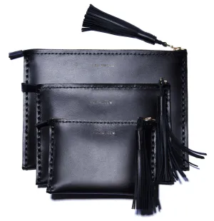 Embossed 'YAS QUEEN' Laced Leather Clutch