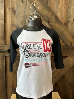 Emerald City Harley-Davidson® ECHD Dealer Back Women's Baseball 3/4 Sleeve