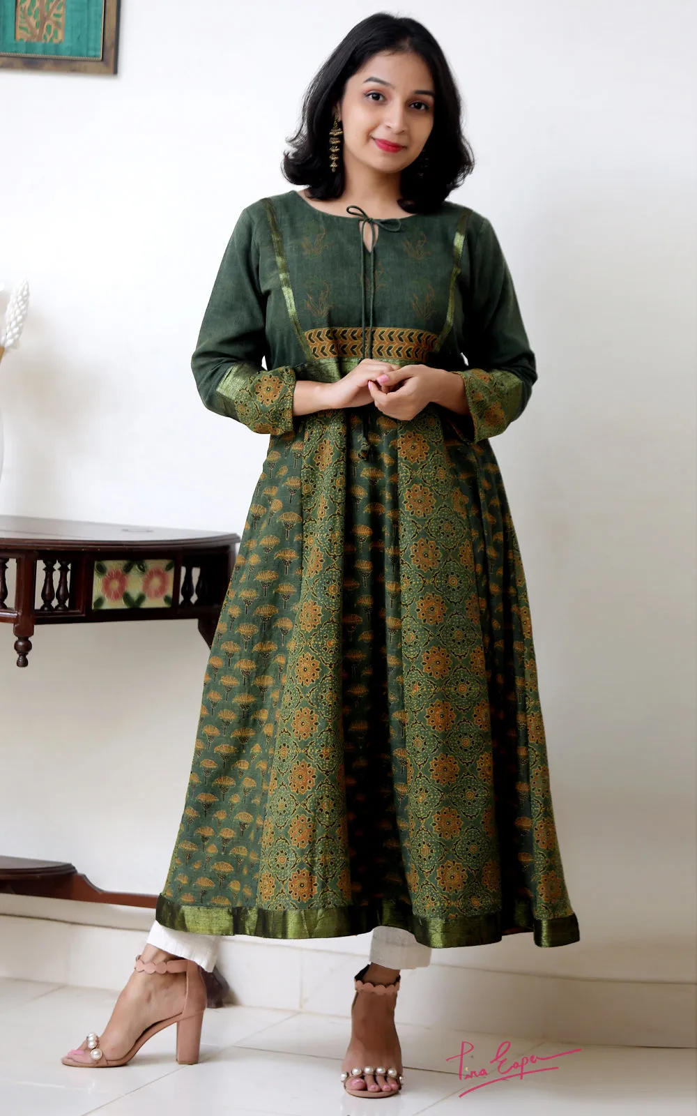 EMERALD GREEN AIRAK KURTA