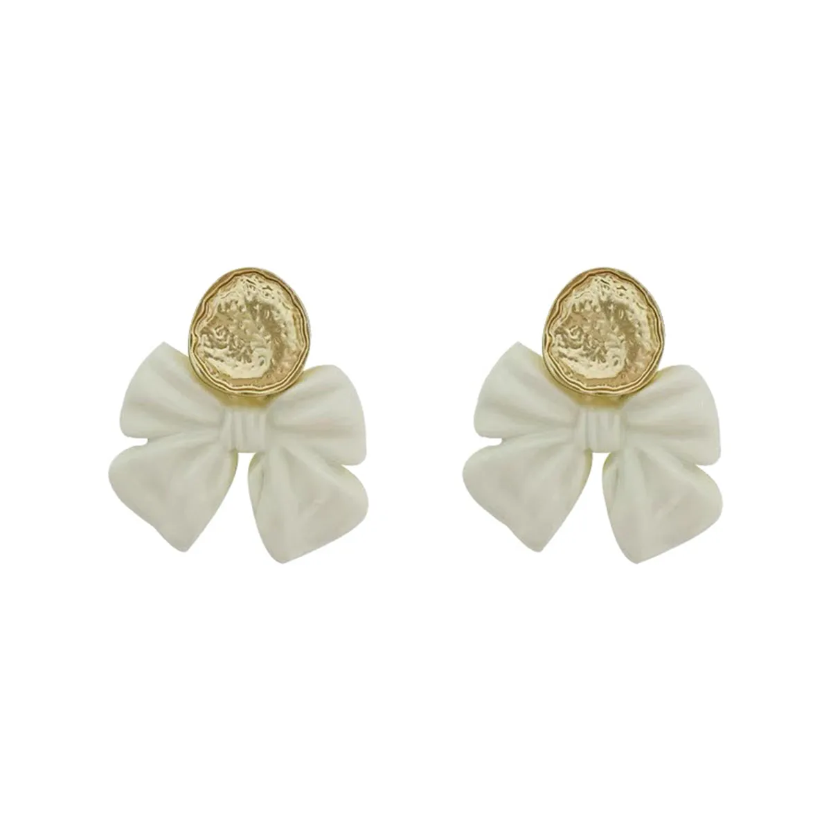 Enamel & 18K Gold-Plated Bow Drop Earrings