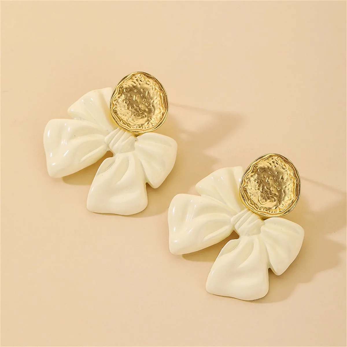 Enamel & 18K Gold-Plated Bow Drop Earrings