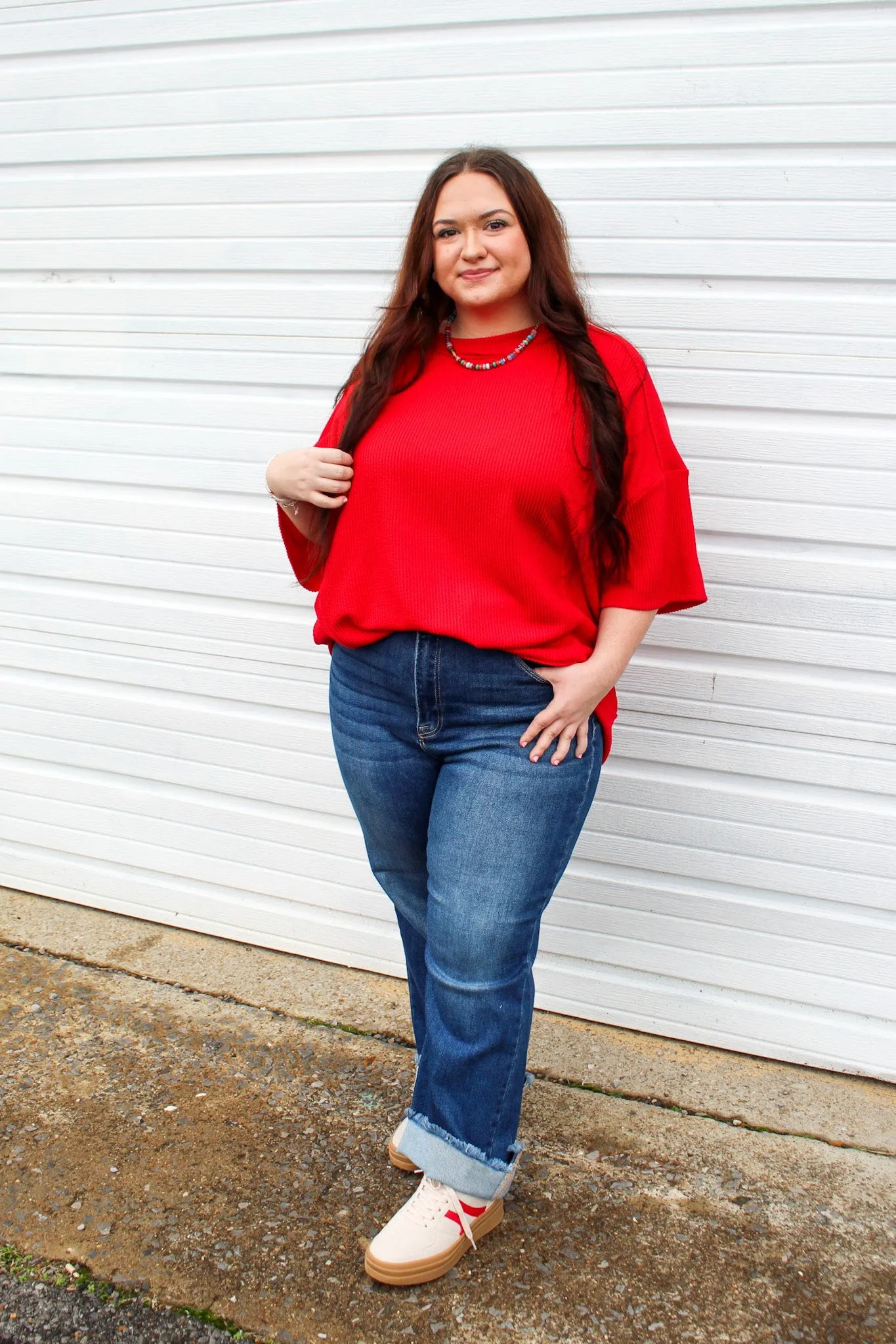 Everyday Essential Crewneck • Red - PLUS