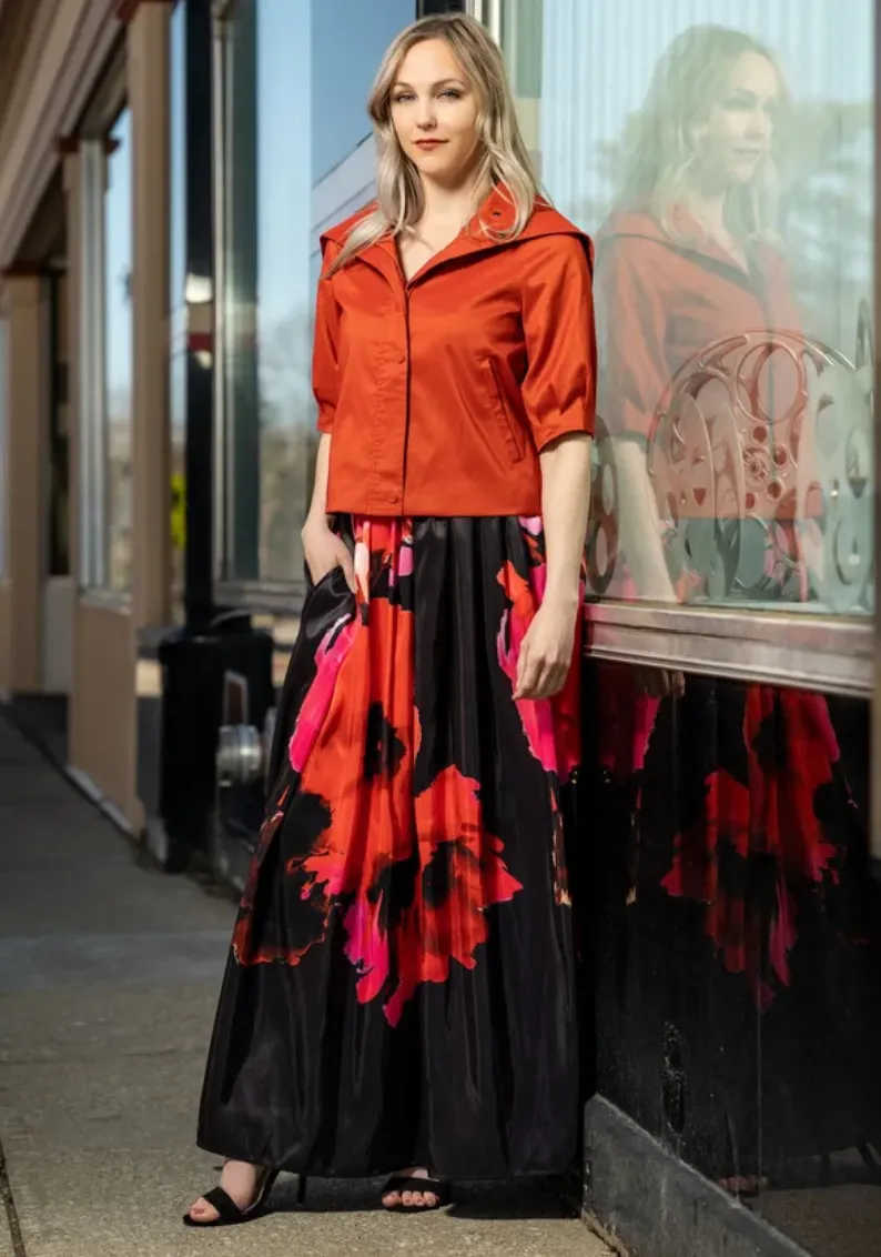 F22043 - Print Duponi Skirt