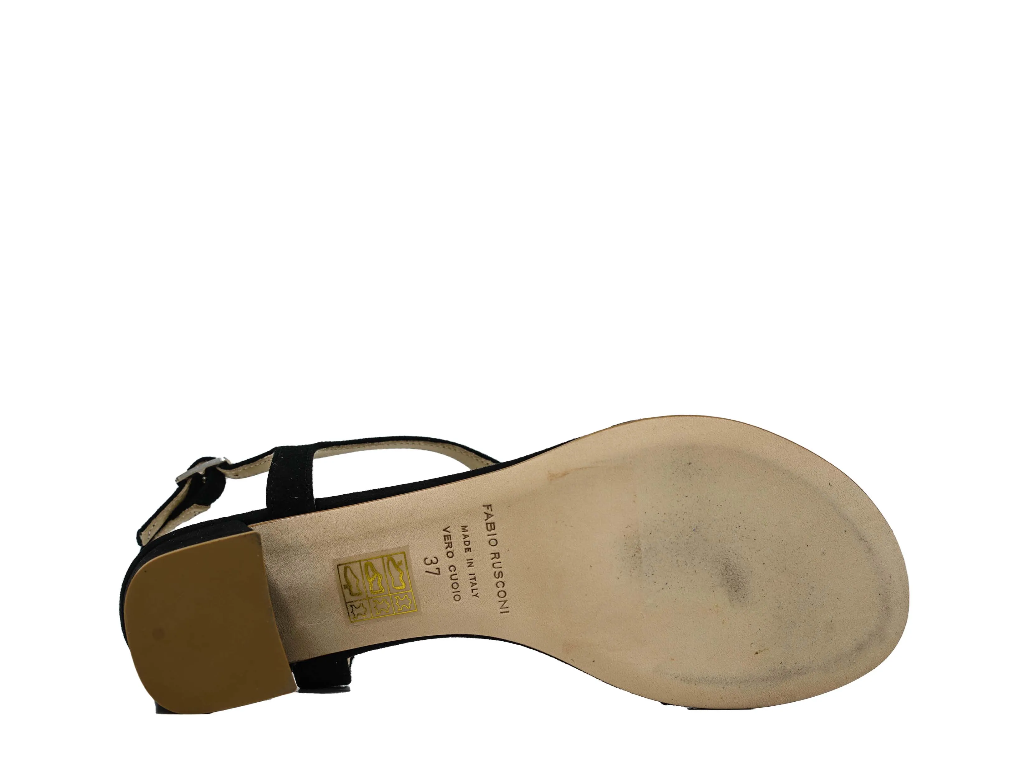 Fabio Rusconi Women's Black Suede Thong Sandal E 1797 - 37 Last Size