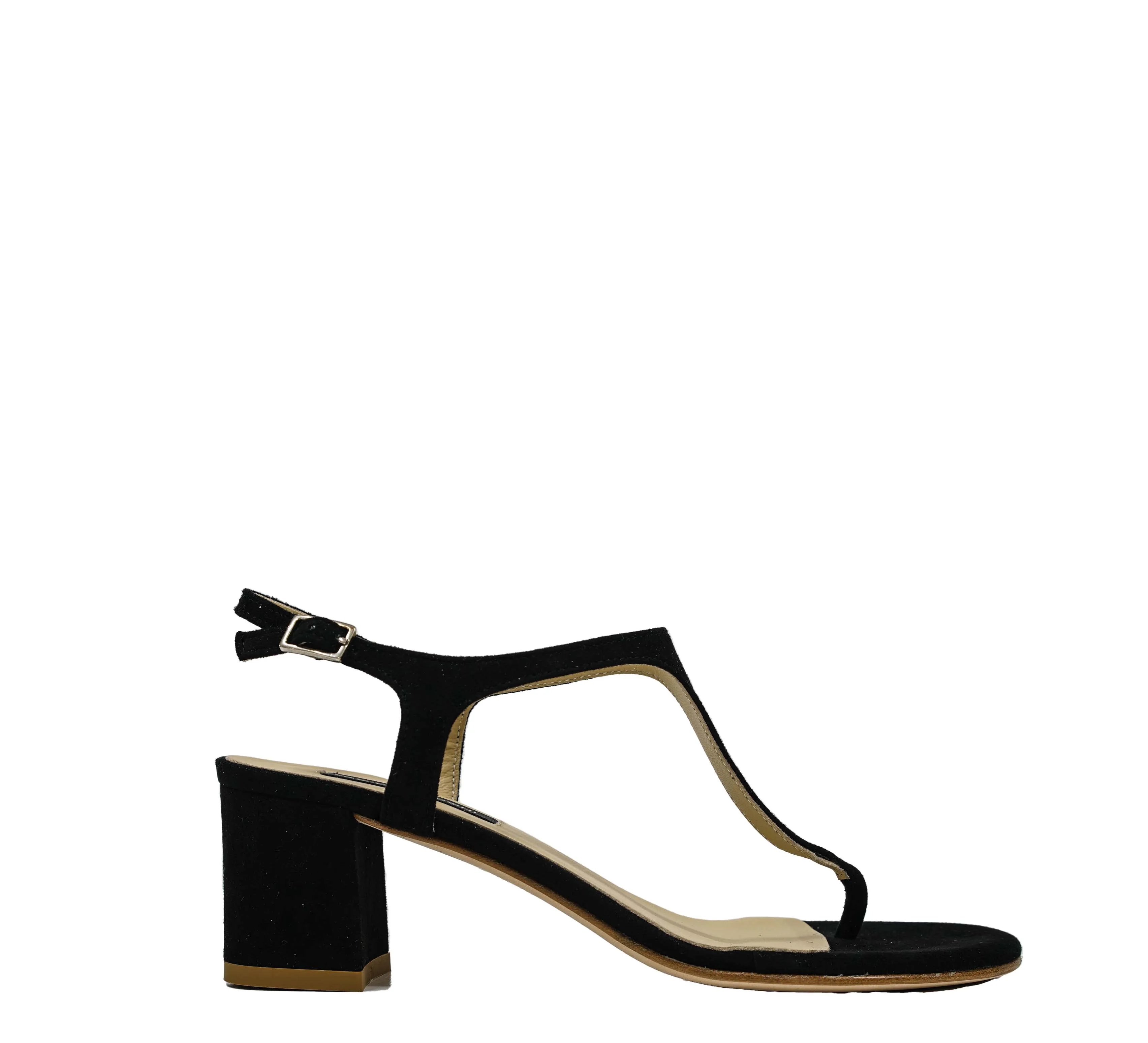 Fabio Rusconi Women's Black Suede Thong Sandal E 1797 - 37 Last Size