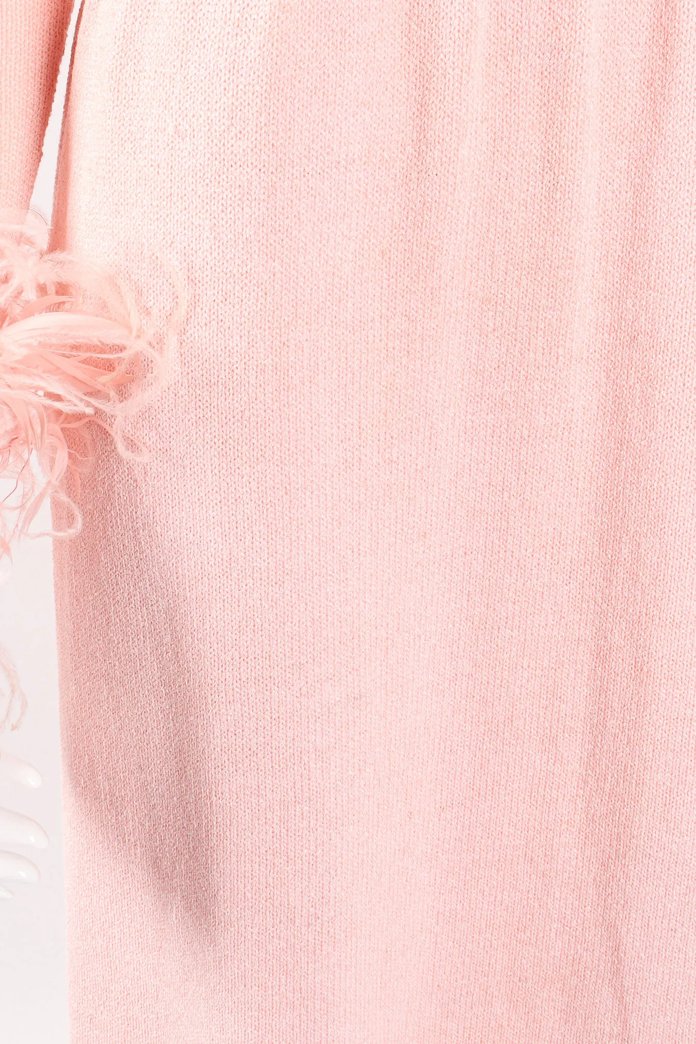 Feather Trim Sweater Knit Dress