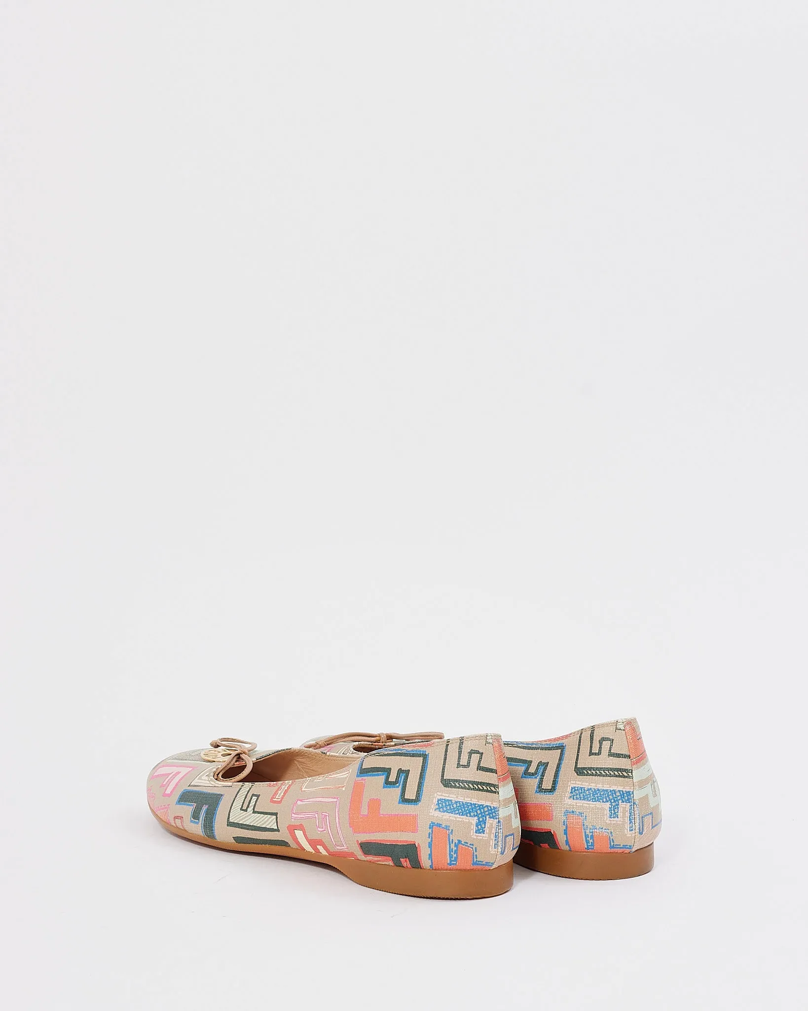 Fendi Multi Color Zucca Print Ballerina Flats - 37.5