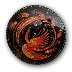 Firebird Russian Hand Painted Brooch