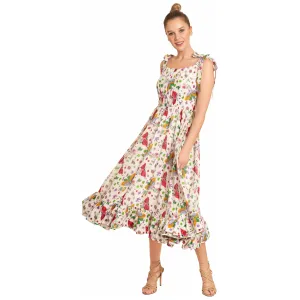Floral and Butterfly Mix Print Dress