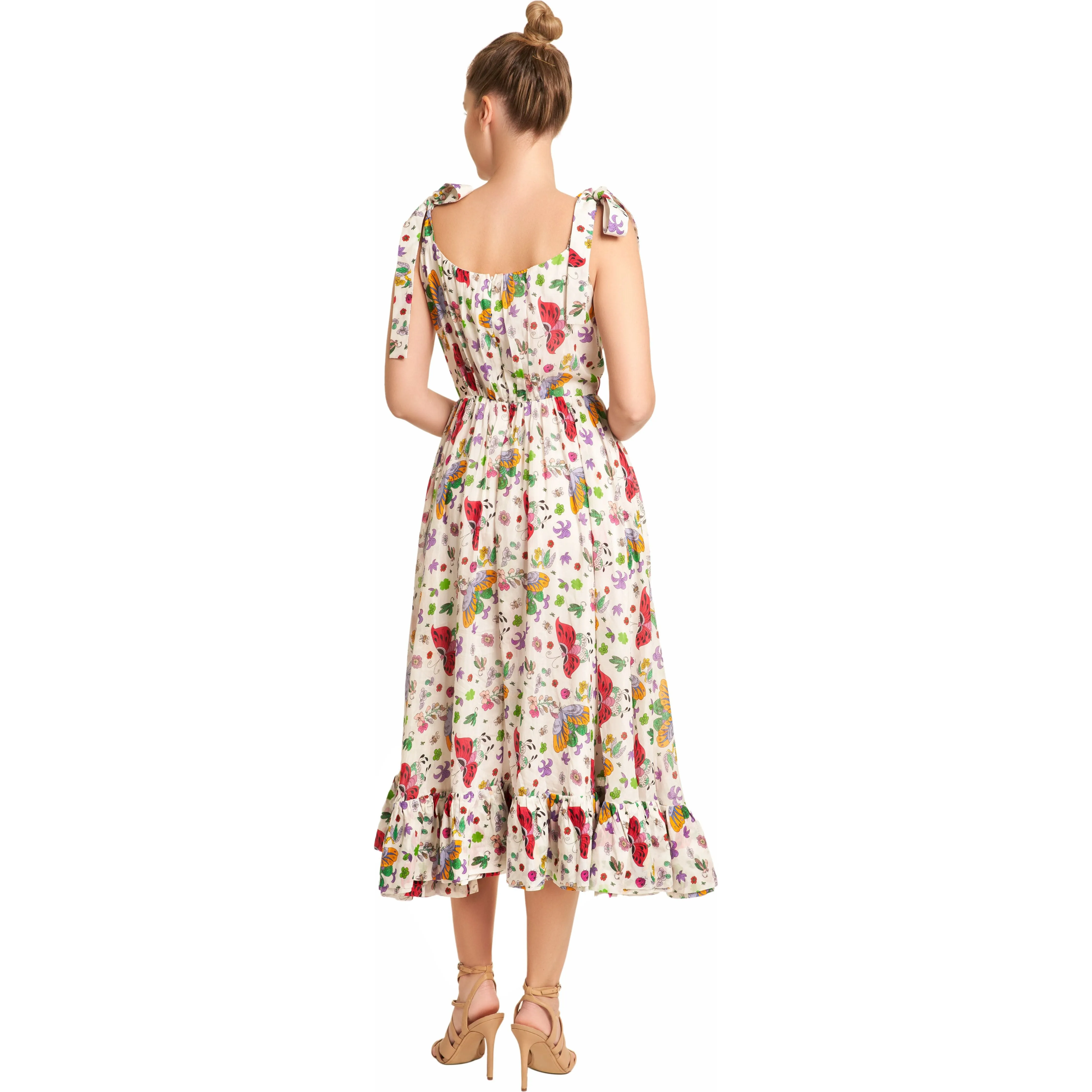 Floral and Butterfly Mix Print Dress