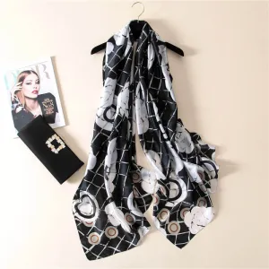 Floral Long Thick Scarf for Women