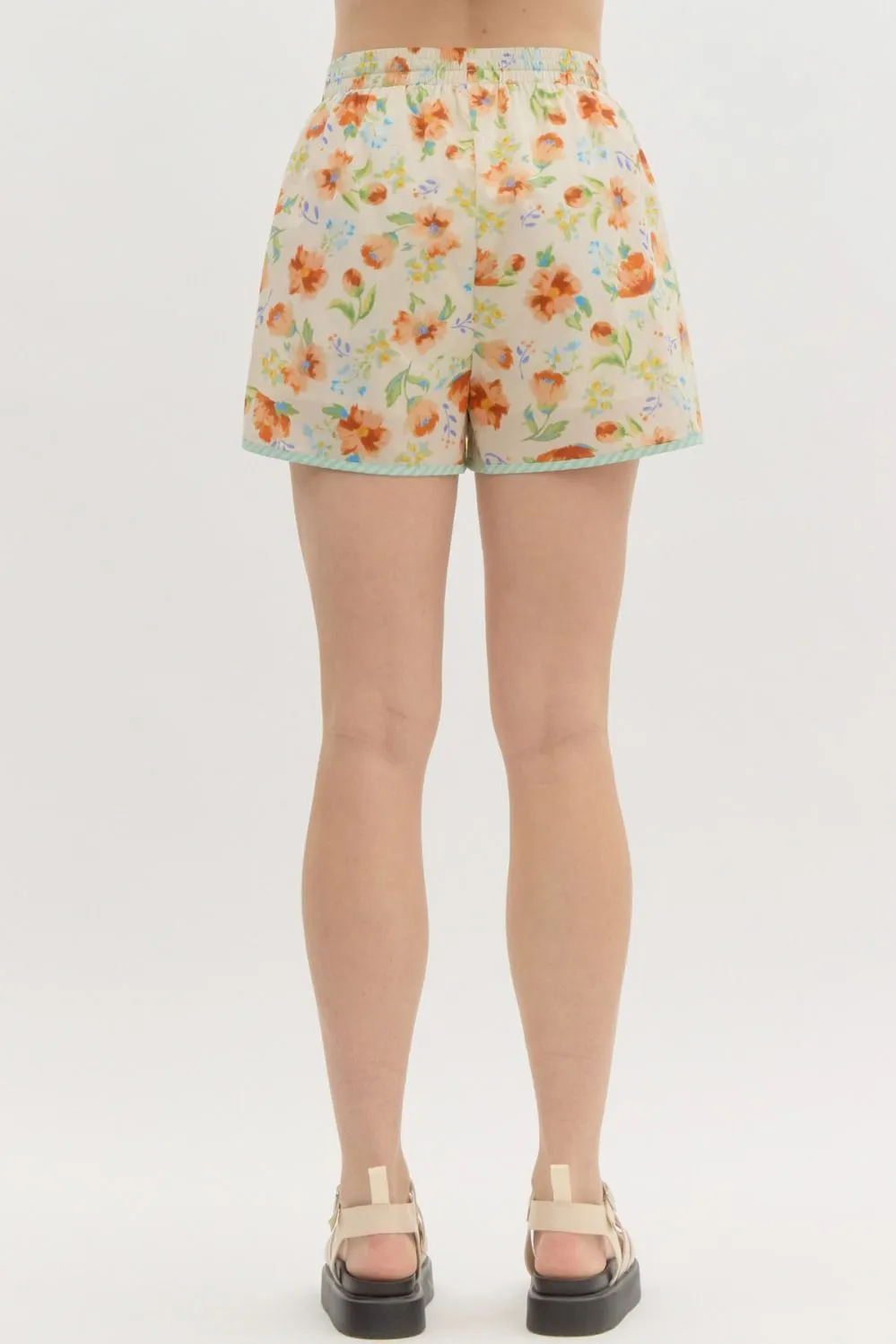 Floral Print High Waist Shorts