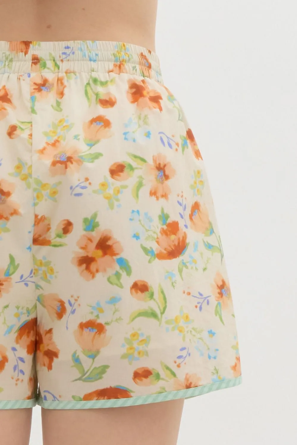 Floral Print High Waist Shorts