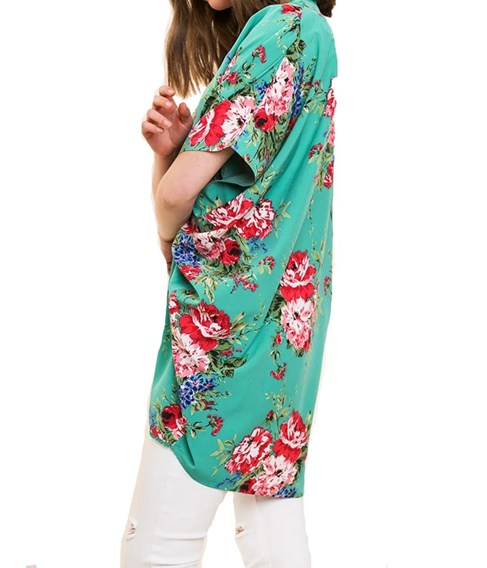 Floral Print Kimono Top