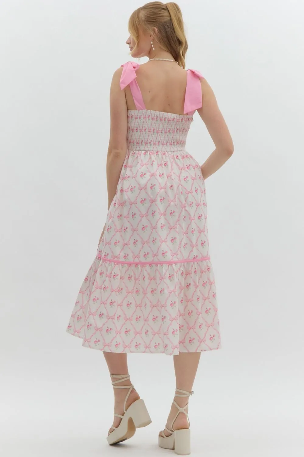 Floral Print Sleeveless Pullover Midi Dress