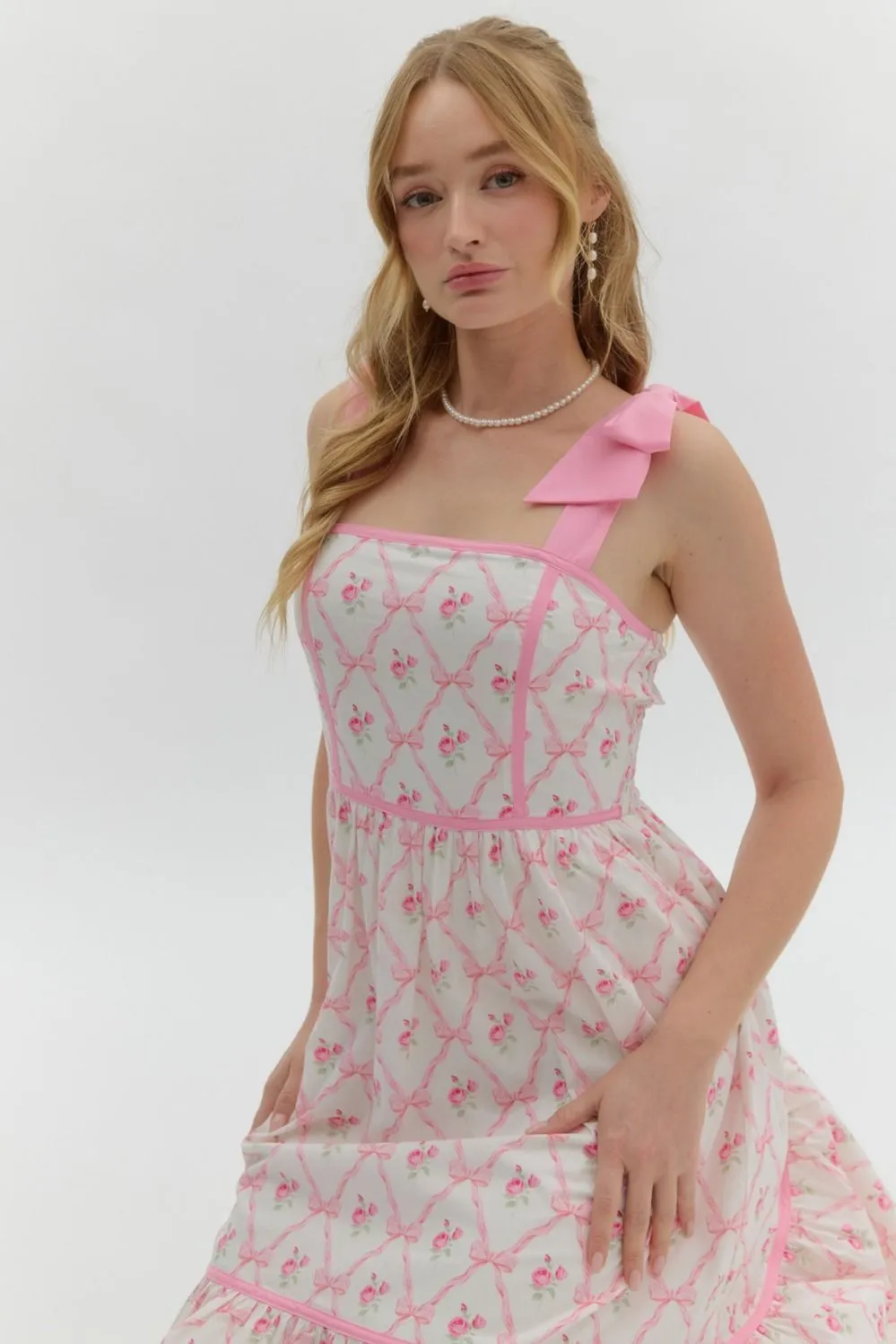 Floral Print Sleeveless Pullover Midi Dress