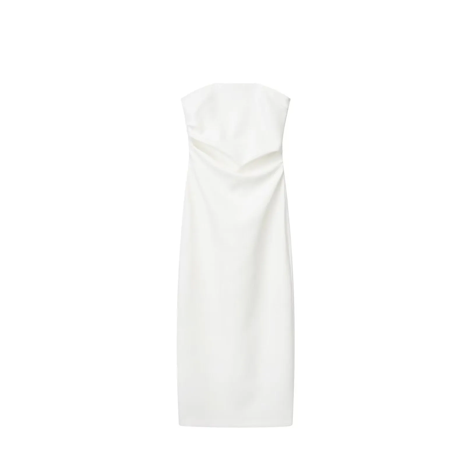 Foreign Trade 2023 European American Summer New Fashion Tube Top Collar Slim Pleated Back Slit Dress for Women 2698707