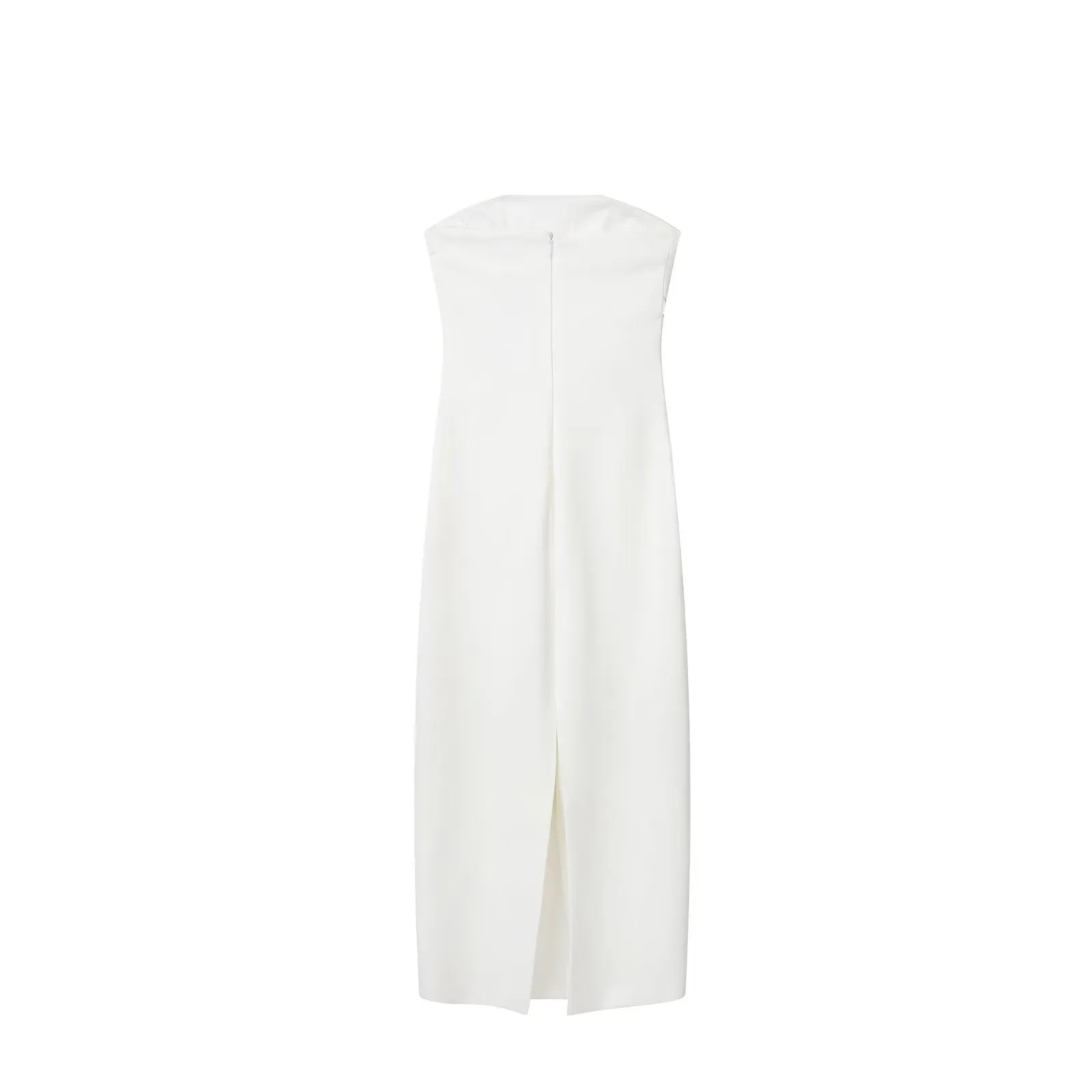 Foreign Trade 2023 European American Summer New Fashion Tube Top Collar Slim Pleated Back Slit Dress for Women 2698707