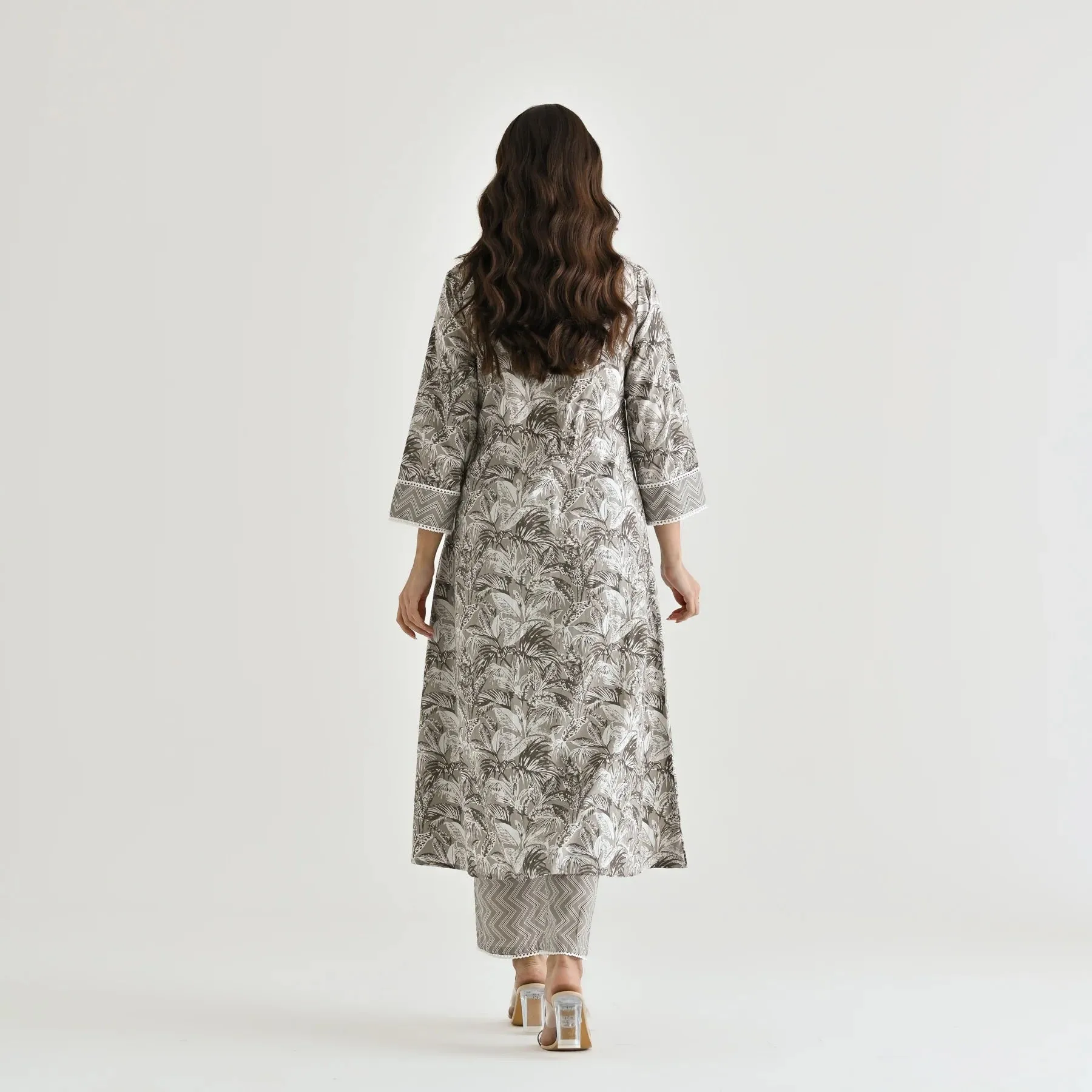 FRIFILL Elegant Printed Cotton Kurta Set for Women