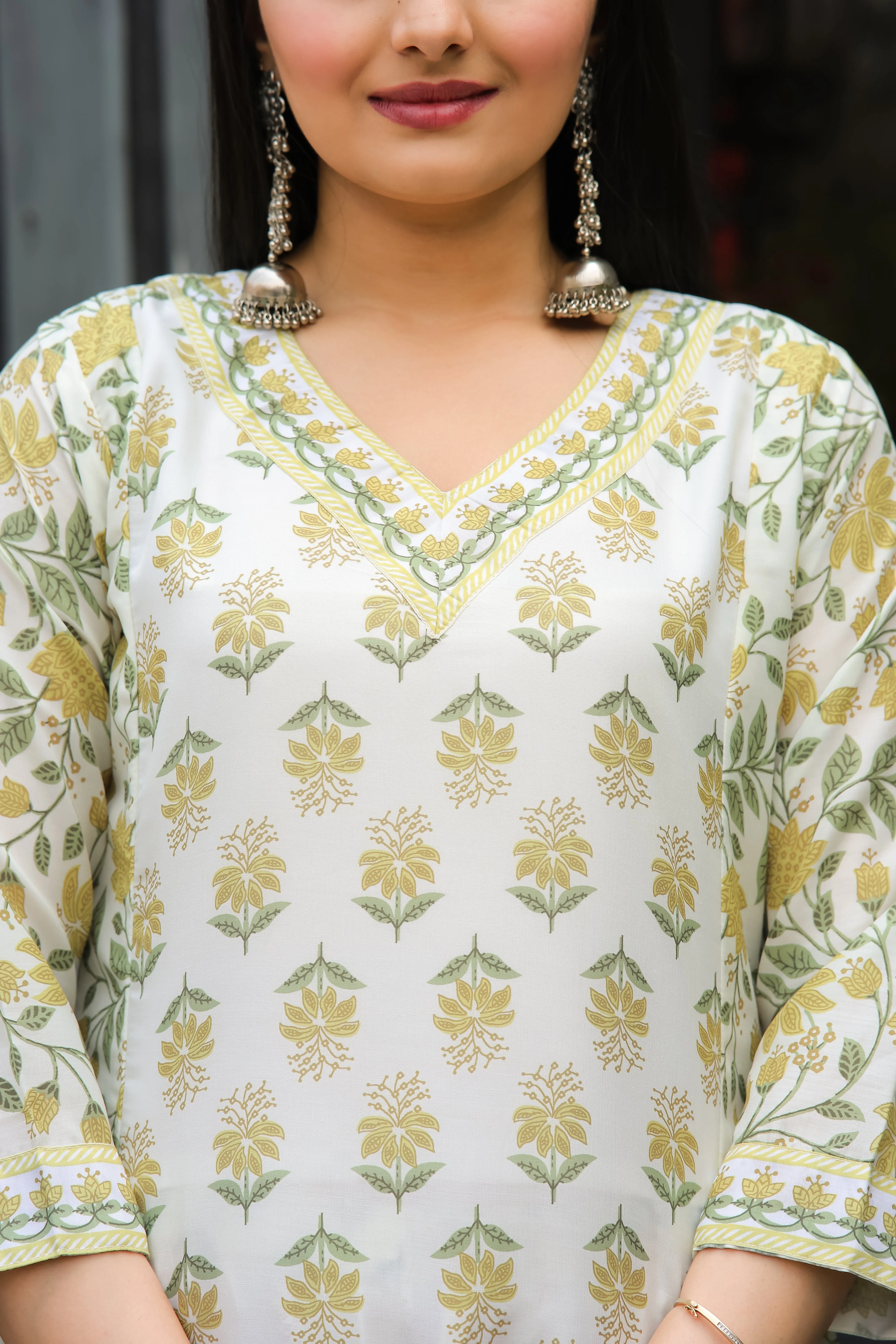 FRIFILL Elegant Printed Cotton Kurta Set for Women
