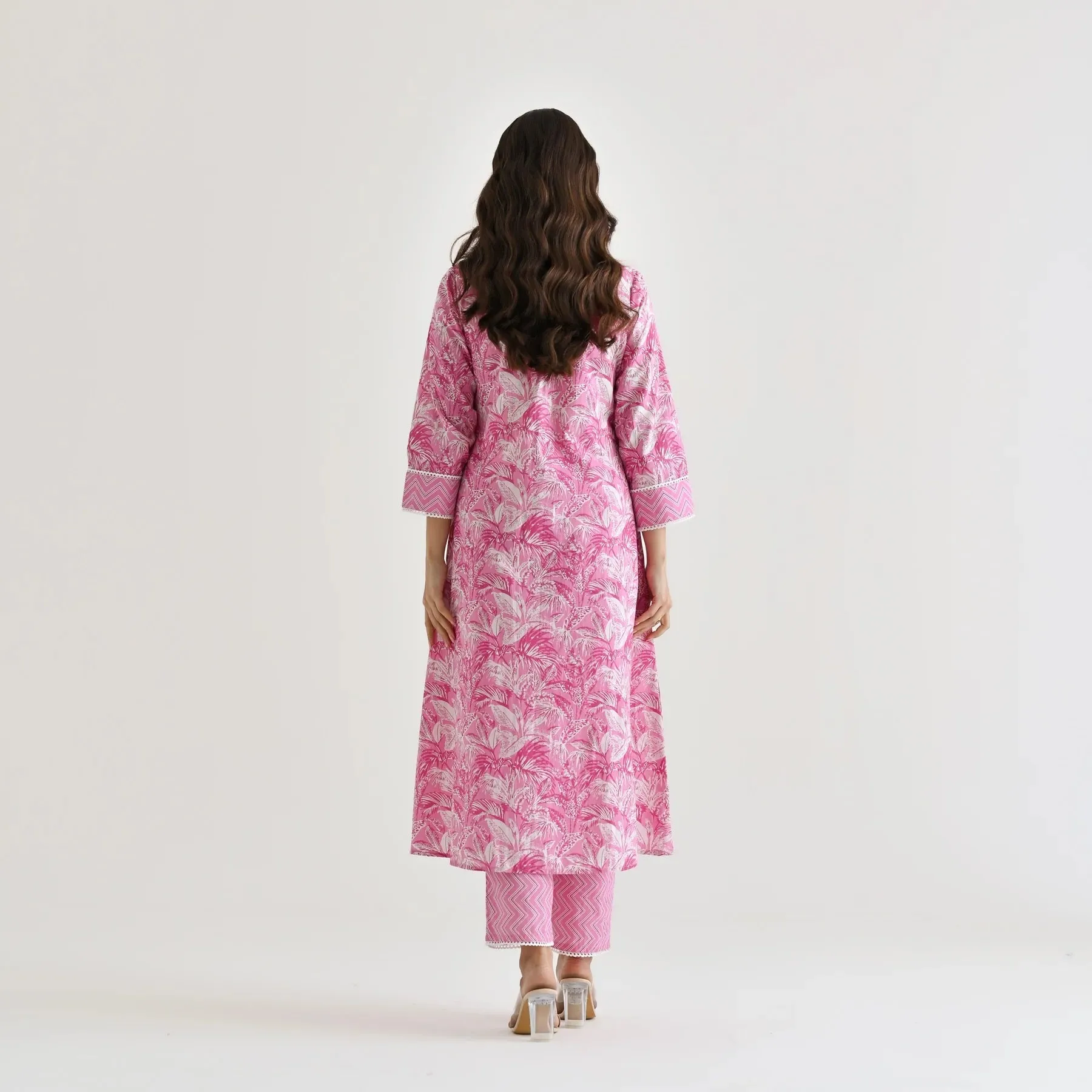 FRIFILL Elegant Printed Cotton Kurta Set for Women