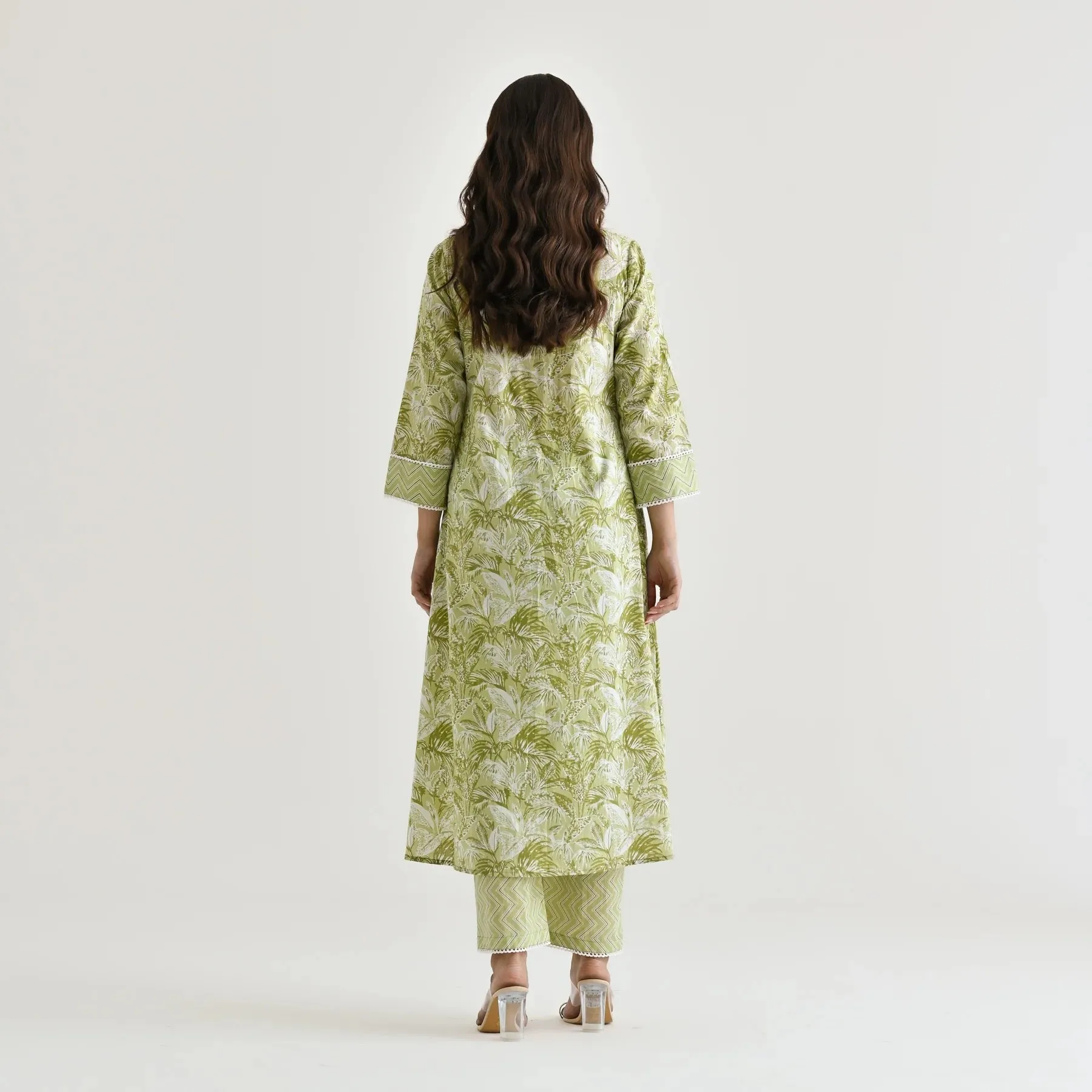 FRIFILL Elegant Printed Cotton Kurta Set for Women