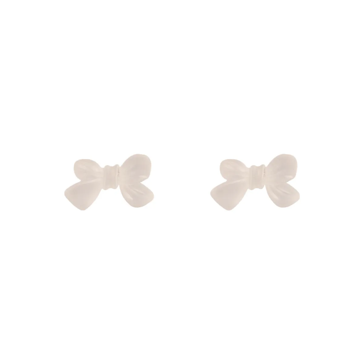Frosted White Acrylic & Silver-Plated Bow Stud Earrings