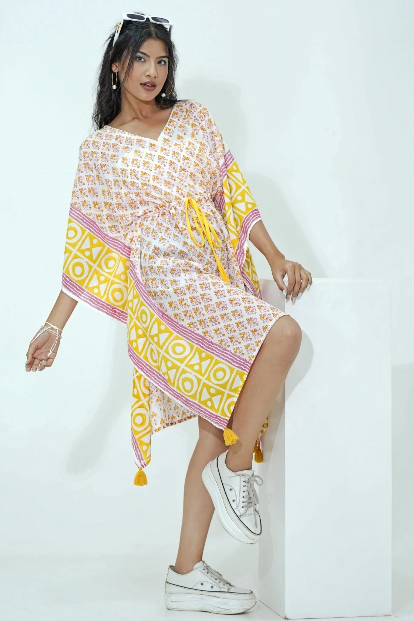 Fruity Frenzy Hand Block Printed Kaftan
