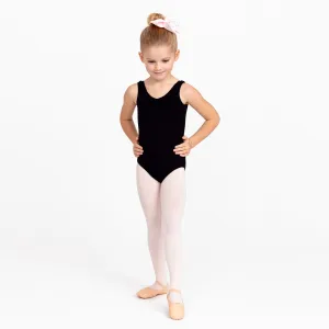 Gathered Tank Leotard in Black
