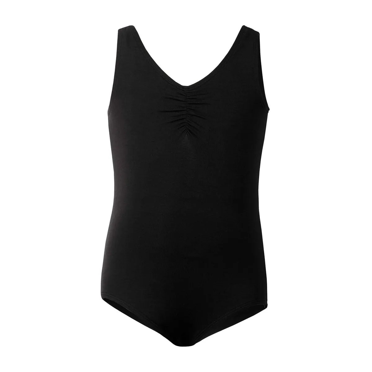 Gathered Tank Leotard in Black