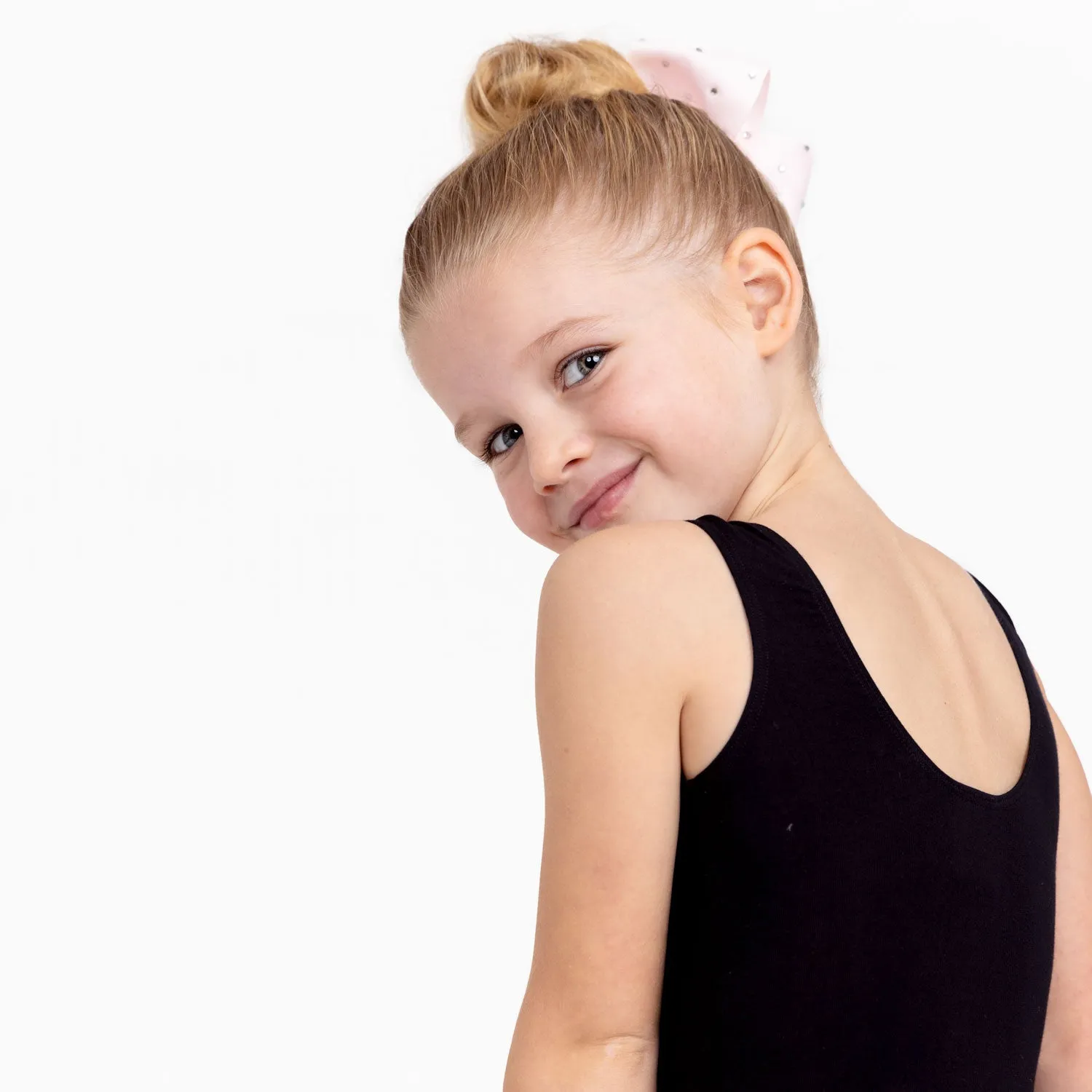 Gathered Tank Leotard in Black