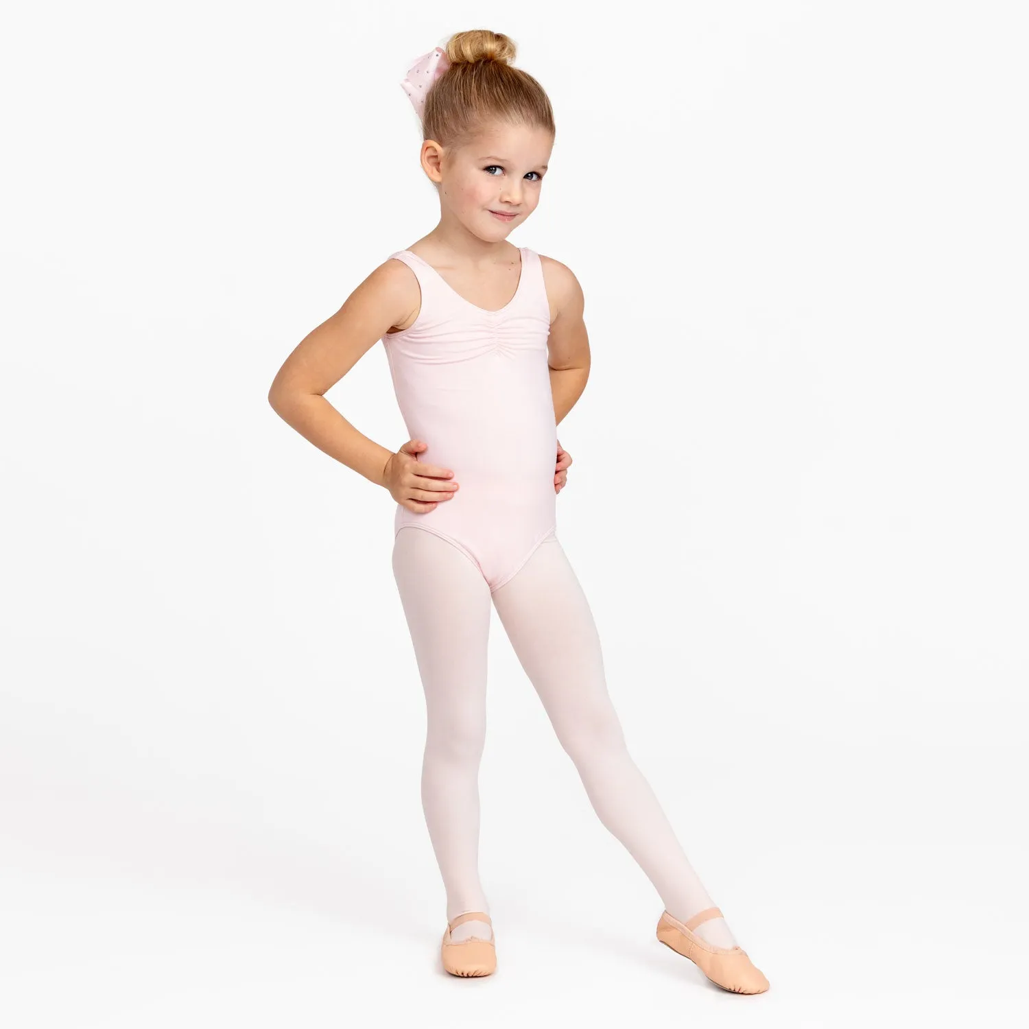 Gathered Tank Leotard in Pink