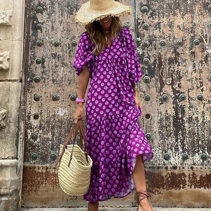 Geometric Aura™ | Women's Geometric Print Dress | Lightweight, Breathable Fabric & Stylish Design