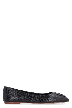 Georgia snakeskin leather ballet flats